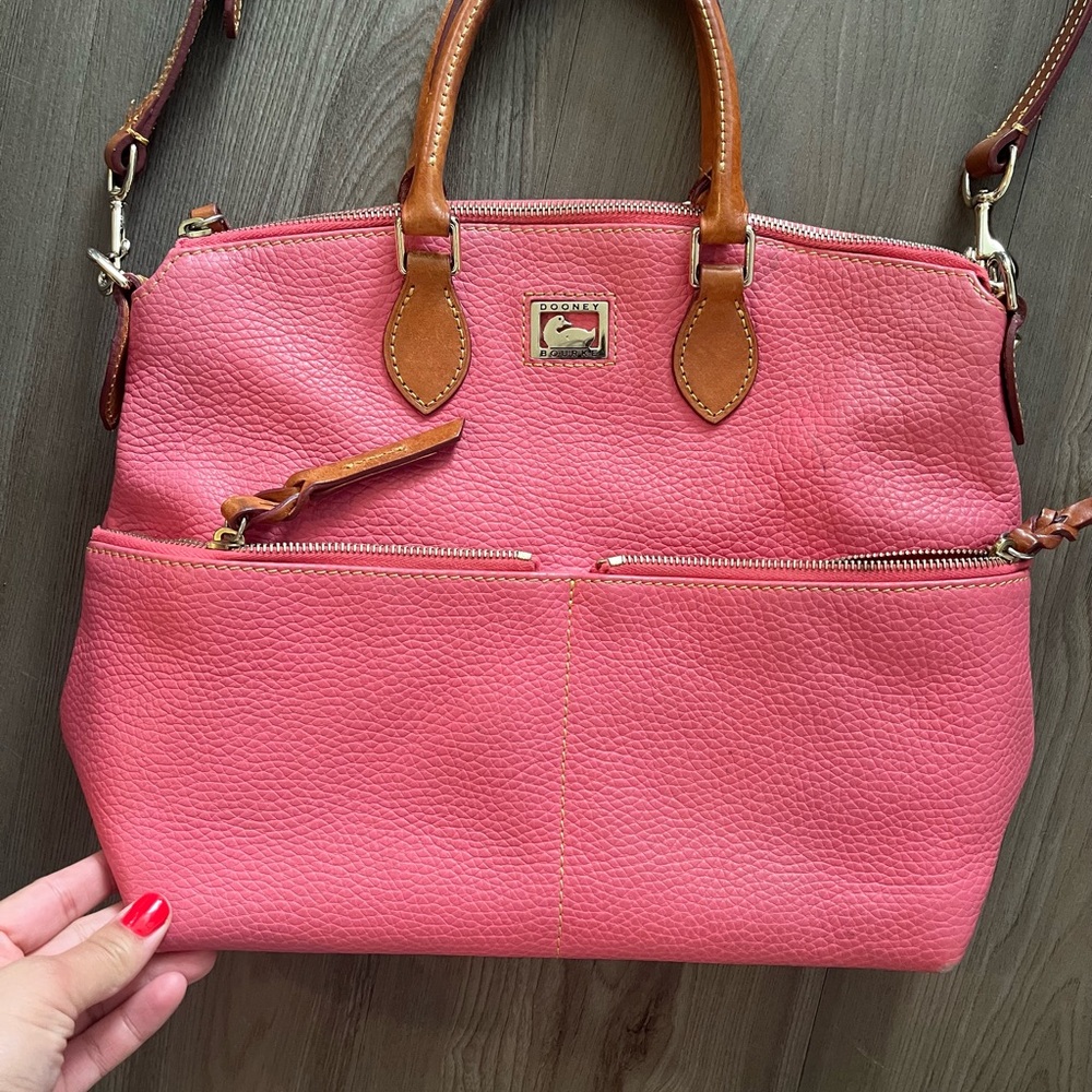 Dooney & Bourke Dillon Double Pink Leather Satchel